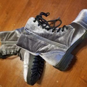 Madden Girl velvet combat boots like new!